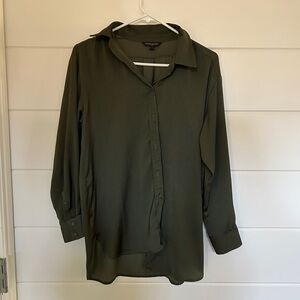 Banana Republic Olive Green Button-Up Blouse